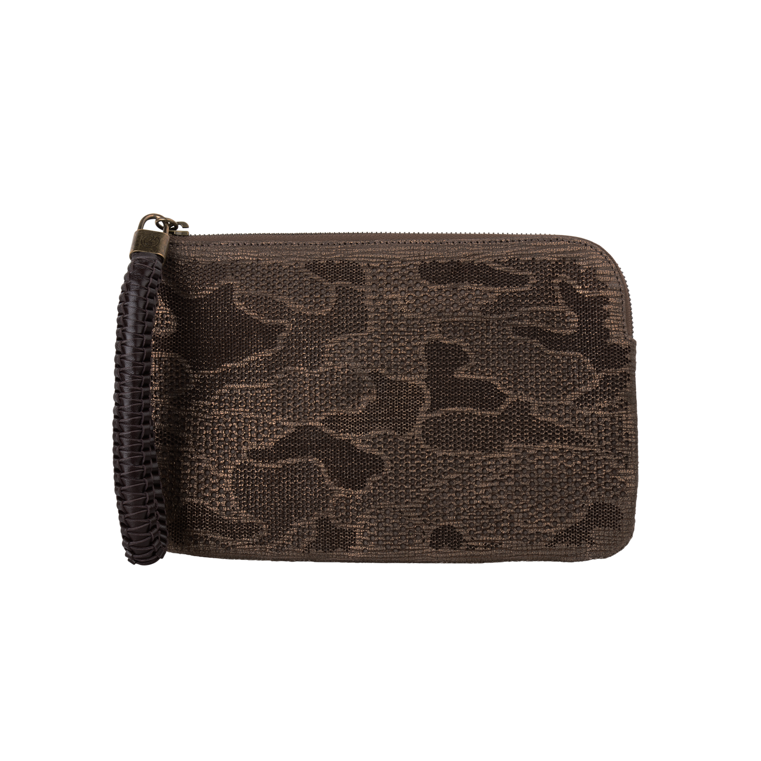 Olivia Wristlet Bag - Camouflage Pattern - Bronze