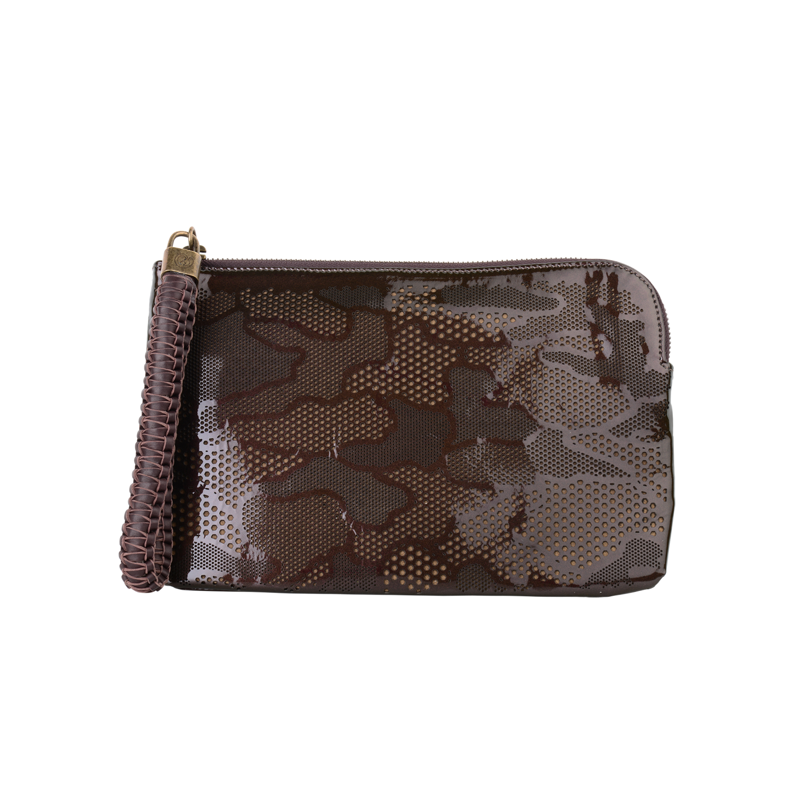 Olivia Wristlet Bag - Camouflage Pattern - Brown