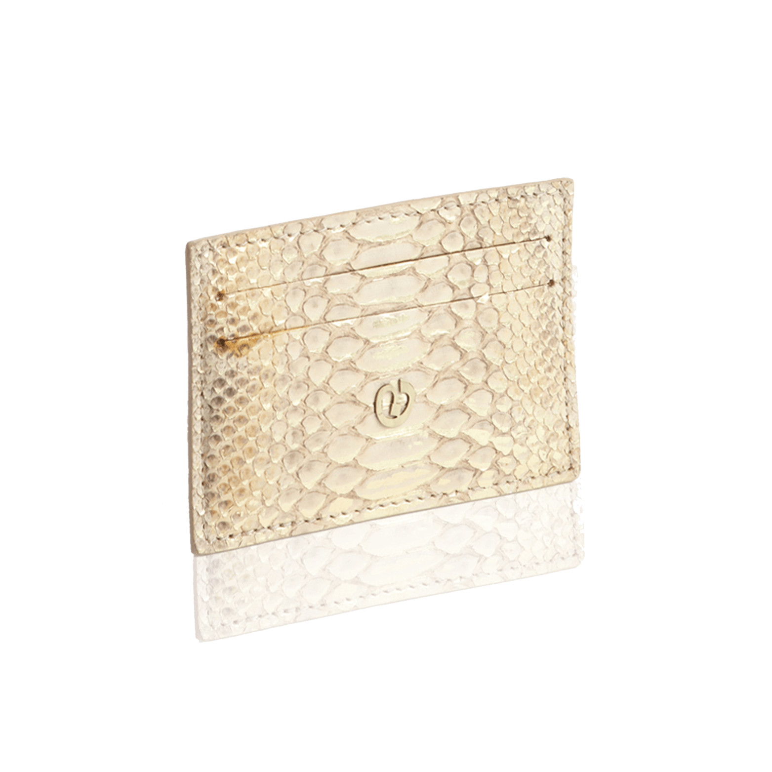 FL by NADA SAWAYA Card Case Beige / Antic Brass Python Card Case