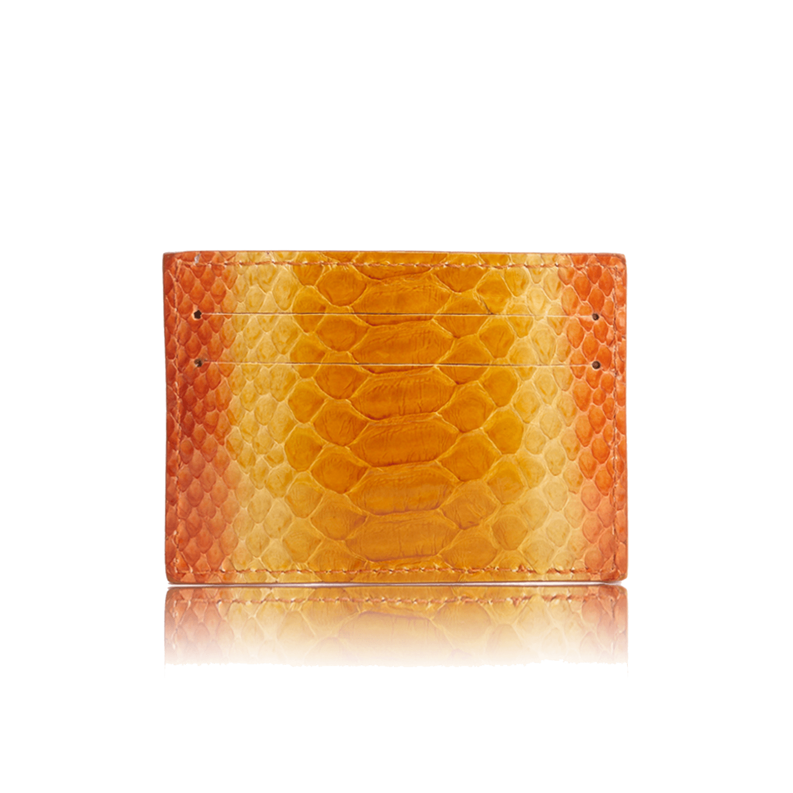 FL by NADA SAWAYA Credit Card Holder Orange Python Card Case
