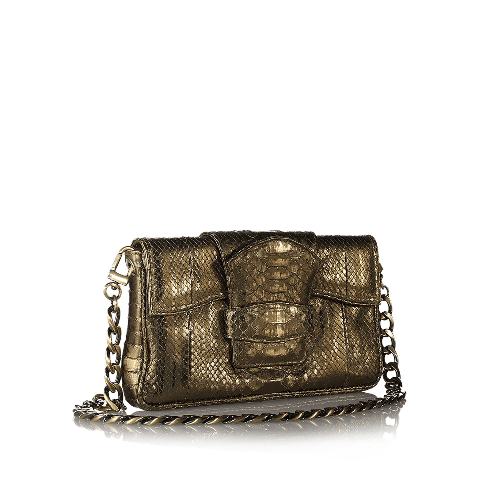 FL by NADA SAWAYA Flap bag Laminated python Zoe - Python Baguette Bag