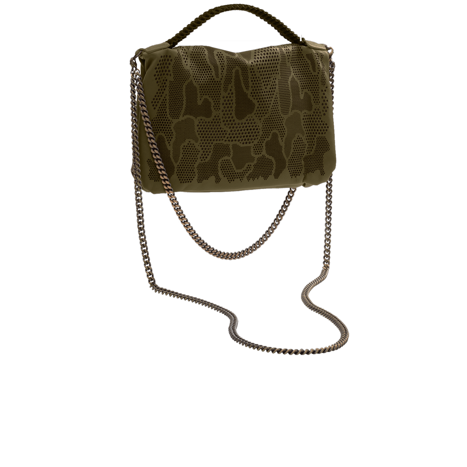 FL by NADA SAWAYA Mini Bags Olive / Antic brass Bibi - Mini Laser Cut Leather bag - Camouflage Pattern