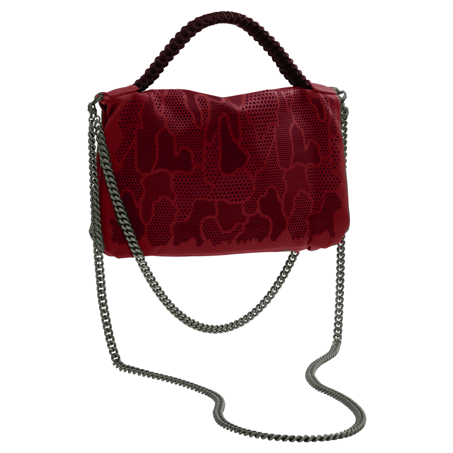FL by NADA SAWAYA Mini Bags Red / Gunmetal Bibi - Small Laser Cut Leather bag - Camouflage Pattern